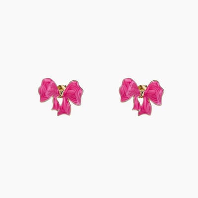 Go Dutch Label Oorknoppen Enamel Bow Pink