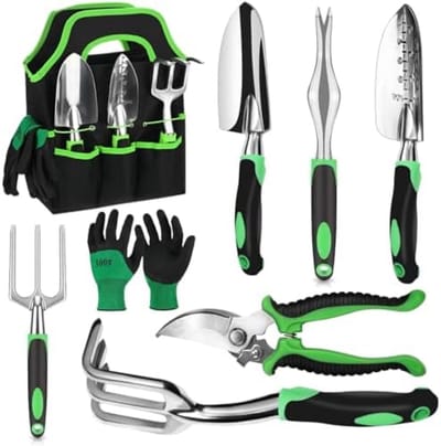 Complete 8-delig tuingereedschap set met opbergtas - lichtgewicht en duurzaam