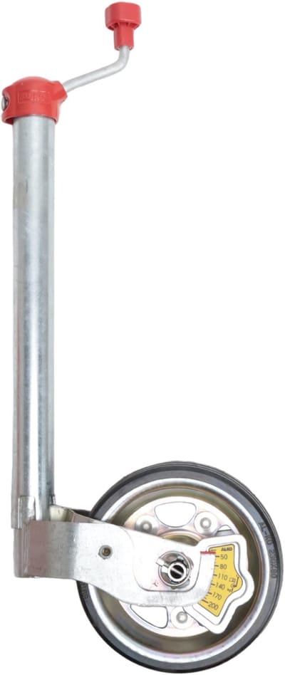 Neuswiel AL-KO - 48 mm - draagvermogen: 300 kg - stalen velg en massief rubber wiel - inclusief slinger met druklager en kogeldrukmeter