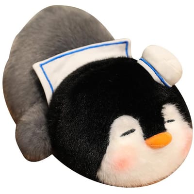 Cartoon Pinguïn Pluche Speelgoed Zachte Gezellige Pinguïn Pop Warme Sierkussen Kawaii Kamerdecoratie Leuk Verjaardagscadeau 3 Maten 23cm zwart