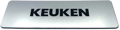 Deurbordje met Tekst keuken - Formaat 150 mm x 50 mm x 1,6 mm - Incl. plakstrip | Geborstelde RVS-look toplaag | Gratis Verzending | Decoporta