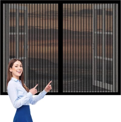 Magnetisch Horgaas - Horrengaas Raam - Insecten Buiten Houden - Zonder Boren - 120x120 cm - Zwart