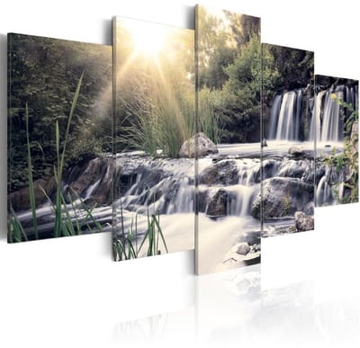 Schilderij - Waterval van Dromen, 5luik