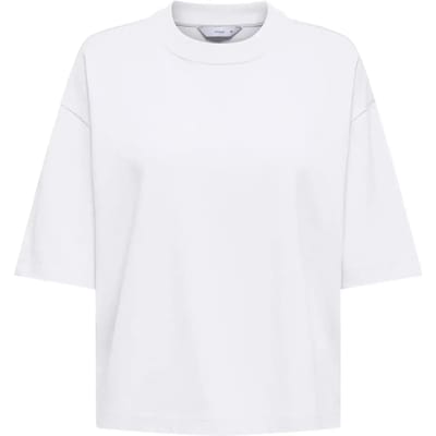 Only witte dames t-shirt   Ronde hals   Oversized fit   Korte mouw Wit XS
