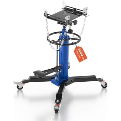 VEVOR Hydraulische Transmissie Jack, 1660 lbs / 0,75 Ton Opwaartse Kracht Telescopische Transmissie Jack met Voetpedaal, 360° Draaiende Riem, 88-176 cm Hoog Opwaartse Hoogte, Lift Hoist voor Garage/Werkplaats