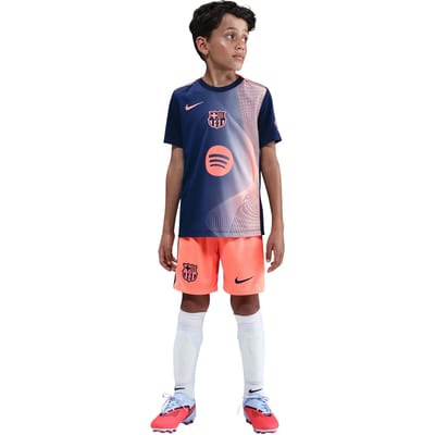 Nike T-shirt Kinderen FC Barcelona Academy Pro Marineblauw/Oranje - Maat L