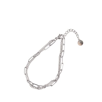 Go Dutch Label Armband Dubbel Ketting Zilver B1251-1