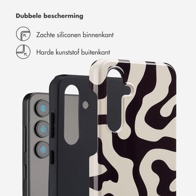 Selencia Hoesje - Geschikt voor Samsung Galaxy S24 FE - Backcover - Art Wave Black