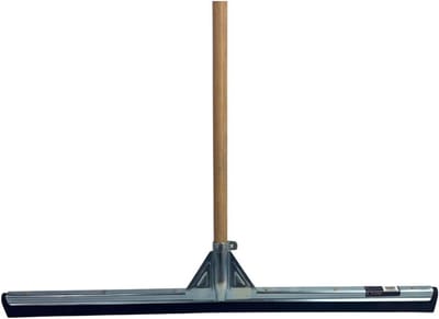 SnelShoppen - 75cm Vloertrekker met 150cm Houten Steel - Vloerwisser - Trekkers voor Betegelde Vloeren - Zwart - Ideaal voor Huishouden, Keuken en Bad