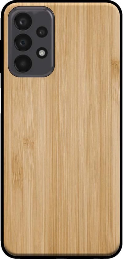 Smartphonica Telefoonhoesje voor Samsung Galaxy A23 met houten look - backcover bamboo kunsthout hoesje - Bruin geschikt voor Samsung Galaxy A23