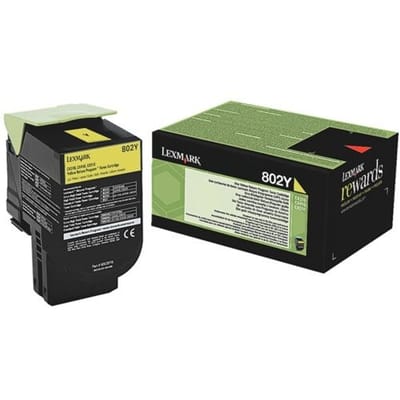 LEXMARK 802Y tonercartridge geel low capacity 1.000 pagina s 1-pack return program