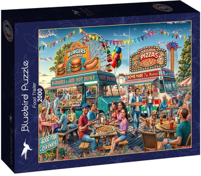 Bluebird Puzzle legpuzzel Food Truck - 2000 stukjes kleurrijk speelgoed.