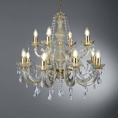 Searchlight Marie Therese - Kroonluchter - 12 lichts - Goud