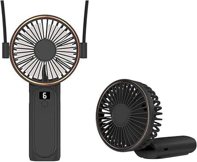 Thijox - Handheld Inklapbare Desktopventilator USB Poort - Draagbare Mini Ventilator voor Sterke Luchtcirculatie in Slaapzaal en Buiten - Zwart, 13,4
