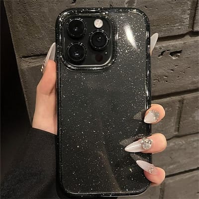 Luxe Transparant Glitter Bling Hoesje Voor iPhone 11 12 13 14 15 16 Pro Max X XR XS 7 8 Plus Helder Zacht Schokbestendig Bumper Hoesje 14 pro max