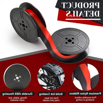 Set van 3 Kleurbanden voor Typemachines - Zwart en Rood - Geschikt voor DIN 2103 en 32755 - Typemachine Accessoires