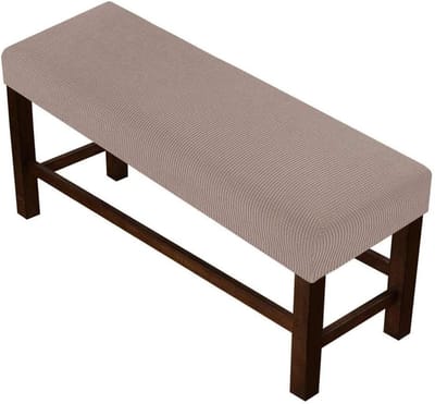 Poef Hoes - Voetenbank Beschermer - Meubels Beschermen - Hoge Rekstof - 90-120cm - Zand