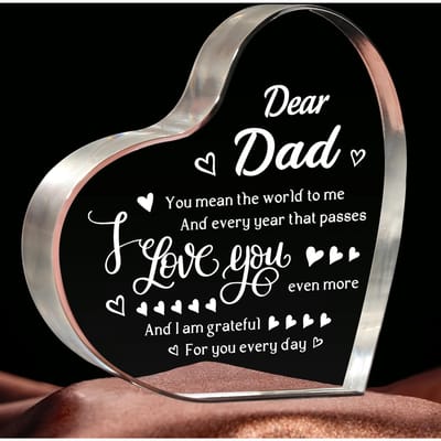 Cadeaus voor Papa Kerst - Gegraveerd Ik Hou Van Je Papa Herinnering - Papa Verjaardagscadeaus van Dochter Zoon, Cadeau-ideeën voor Beste Papa Ooit white