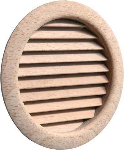 Ventilatierooster Beukenhout - Hout Rooster - Ventilatie Verbeteren - Eenvoudige Inbouw - Diameter 140 mm - Houtkleur