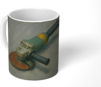 Mok - Koffiemok - Haakse slijper - Schilderij - Gereedschap - Mokken - 350 ML - Beker - Koffiemokken - Theemok