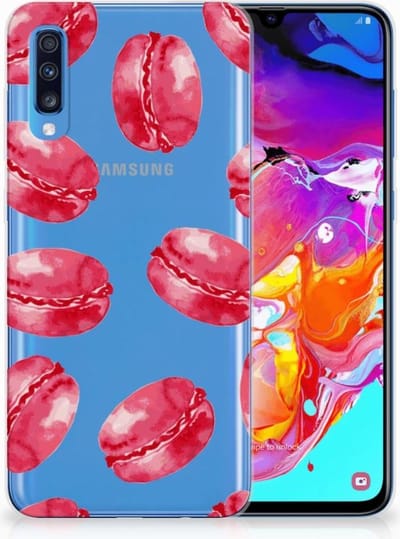 Samsung Galaxy A70 Siliconen Case Pink Macarons