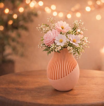 Ayra organische vaas – Decoratieve vaas - Zwart - 3d geprinte vaas – geschikt voor droogbloemen - 20CM