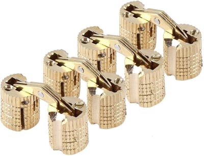 4 stuks/pak Koper Messing Cabinet Box Verborgen Barrel Scharnier 8 mm Openingshoek 180°