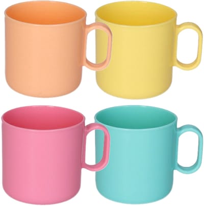 Plasticforte onbreekbare Drinkbekers - kunststof - 320 ml - 8x stuks - kinderen - mix kleuren