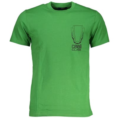 Groene T-shirt met ronde hals Korte Mouwen