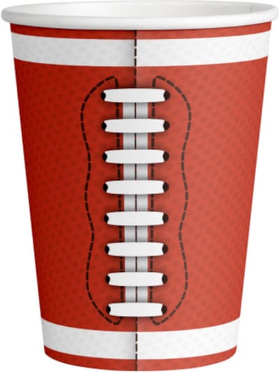 Amscan Feestbekers Touchdown! 250 Ml Papier Rood 6 Stuks