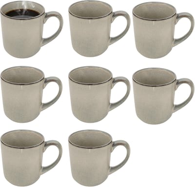 Secret de gourmet Koffiemok - 8x - lichtgroen - keramiek - 420 ml - beker - mokken
