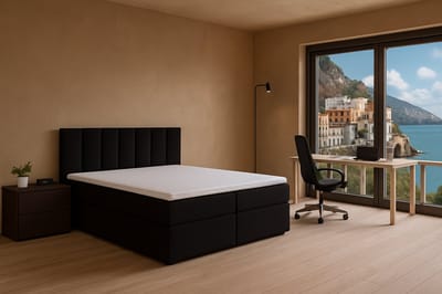 Boxspring Amalfi vlak, 120x200 cm, kleur zwart