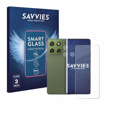3 Stuks Savvies Screenprotector - geschikt voor Motorola Edge 70 (Voor+Camera) - beschermfolie glas transparant