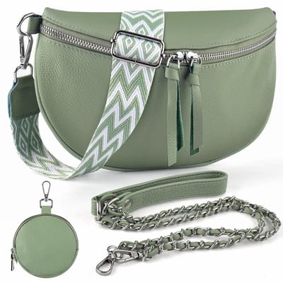 Dailygoods - BROTOU Lederen schoudertas voor mobiele telefoon, echte crossbody bag met 2 brede schouderbanden, kaarthouder, met kleine leren tas, zwarte schoudertas, dames, leren schoudertas, kleine schoudertas