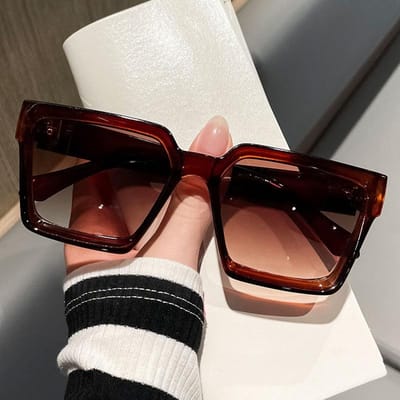 Heren Oversized Frame Zonnebril Klassiek Groot Frame Sportbril Vintage Ontwerp Zonnebrillen UV400 Brillen Trendy Brillen As shown