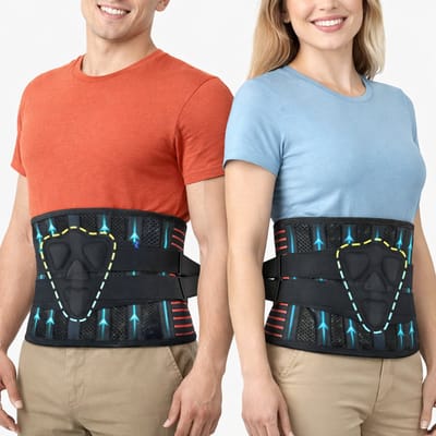 Professionele Lumbale Rugbrace voor Volwassenen – Verstelbare Taille Stabilizer met Ademend Comfort – Rugsteun onderrug – Zwart