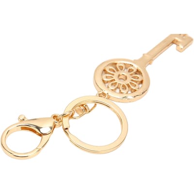 Porte-clés Anneau Porte-clés Décoration Strass Accessoire Cadeau pour Sac Portefeuille beige