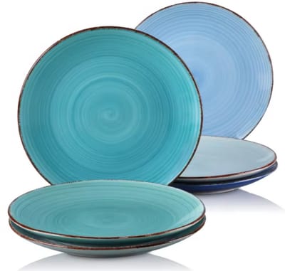 Serviesset 16 delig Blauw - 4 persoons, Marine blauw en Dinerborden - Voor Diner, Keuken, Dagelijks Gebruik en Ontbijt