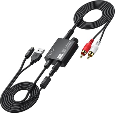 192 kHz DAC-converter | Digitale naar Analoge Audio Converter met Audio Versterker | SPDIF naar RCA met Optische Kabel