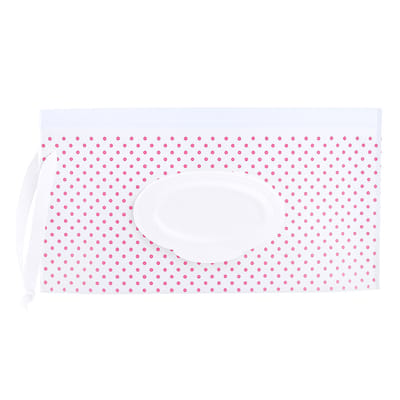 Billendoekjes houder - Vochtige tissuehouder -Natte doekjes houder - Dispenser - Wipe box - Billendoekjesdoos - Vochtig toiletpapier houder - Geschikt voor make up doekjes, reinigingsdoekjes - Baby cadeau - Kraamcadeau - Roze stippen