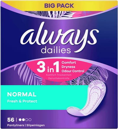 Inlegkruisjes Normaal Vers & Beschermend met Frisse Geur - 56 Stuks