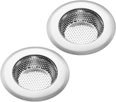 YONO Gootsteen Zeef - RVS Afvoerzeef - 70mm - Korfplug - Haarvanger Douche - 2 Stuks