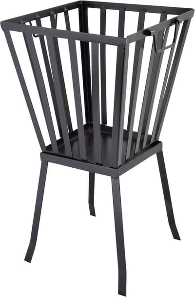 Esschert Design Vuurkorf - zwart - op poten - vierkant - 57 cm - vuurschaal - voor buiten