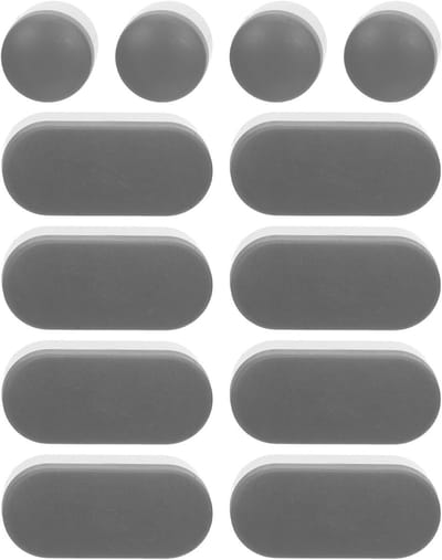 Toiletbril Bumpers - Universele Kussentjes - Stabiliteit Vergroten - Zelfklevend Rubber - 12 Stuks - Grijs