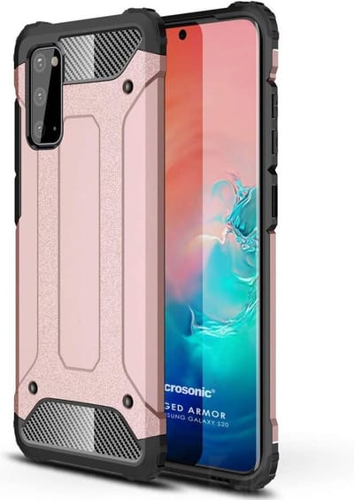 Armor Hybrid Hoesje Geschikt Voor: Samsung Galaxy S20 - Rose goud