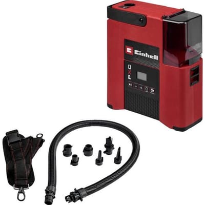 Einhell Accu Luchtpomp SUPPERO 18/380 Li Solo - Power X-Change - 18 V/Li-ion - Max. luchtafgifte: 100 l/min - Voor het opblazen van o.a. strandballen, SUP's, opblaasbare boten - Excl. accu en lader