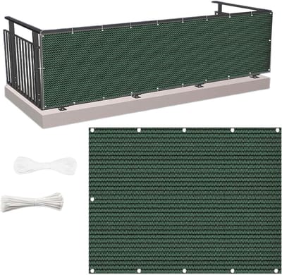 Balkonscherm Inkijkbescherming - Privacy Scherm - Privacy Verhogend - Weerbestendig Materiaal - 270x1350 cm - Donkergroen