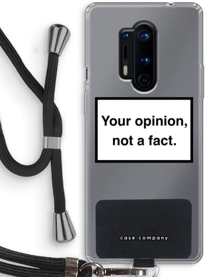 Case Company® - Hoesje met koord geschikt voor OnePlus 8 Pro hoesje met Koord - Your opinion - Telefoonhoesje met Zwart Koord - Bescherming aan alle Kanten en Over de Schermrand