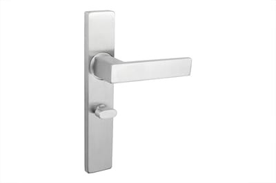 Lavuzo deurkruk Imperio RVS met rechthoekig schild WC63/8 badkamersluiting | Per set