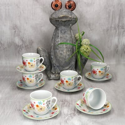 MamboCat MamboCat Set van 6 Variant koffiekoppen schotels BLÜMCHEN